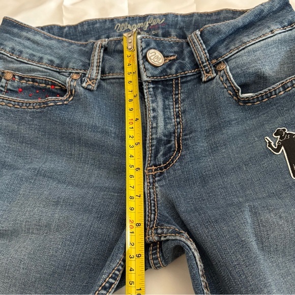 Wranglers Women W26 Bootcut Custom Rhinestone Pocket Stretch Western Jeans Y2K - Picture 14 of 16